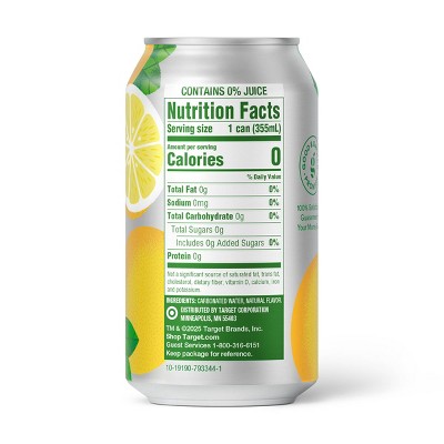 Lemon Sparkling Water Unsweetened - 12 fl oz Can Good & Gather™