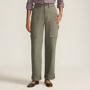 Lands' End Women's Chino Mid Rise Straight Leg Cargo Ankle Pants - 1 of 4