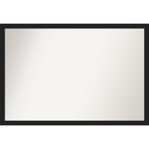 Amanti Art 38"x26" Non-Beveled Grace Narrow Bathroom Wall Mirror Brushed Metallic Black : Rectangle Polystyrene Frame - image 1 of 4