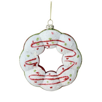 Northlight 4.25" Doughnut Christmas Ornament - White/Red