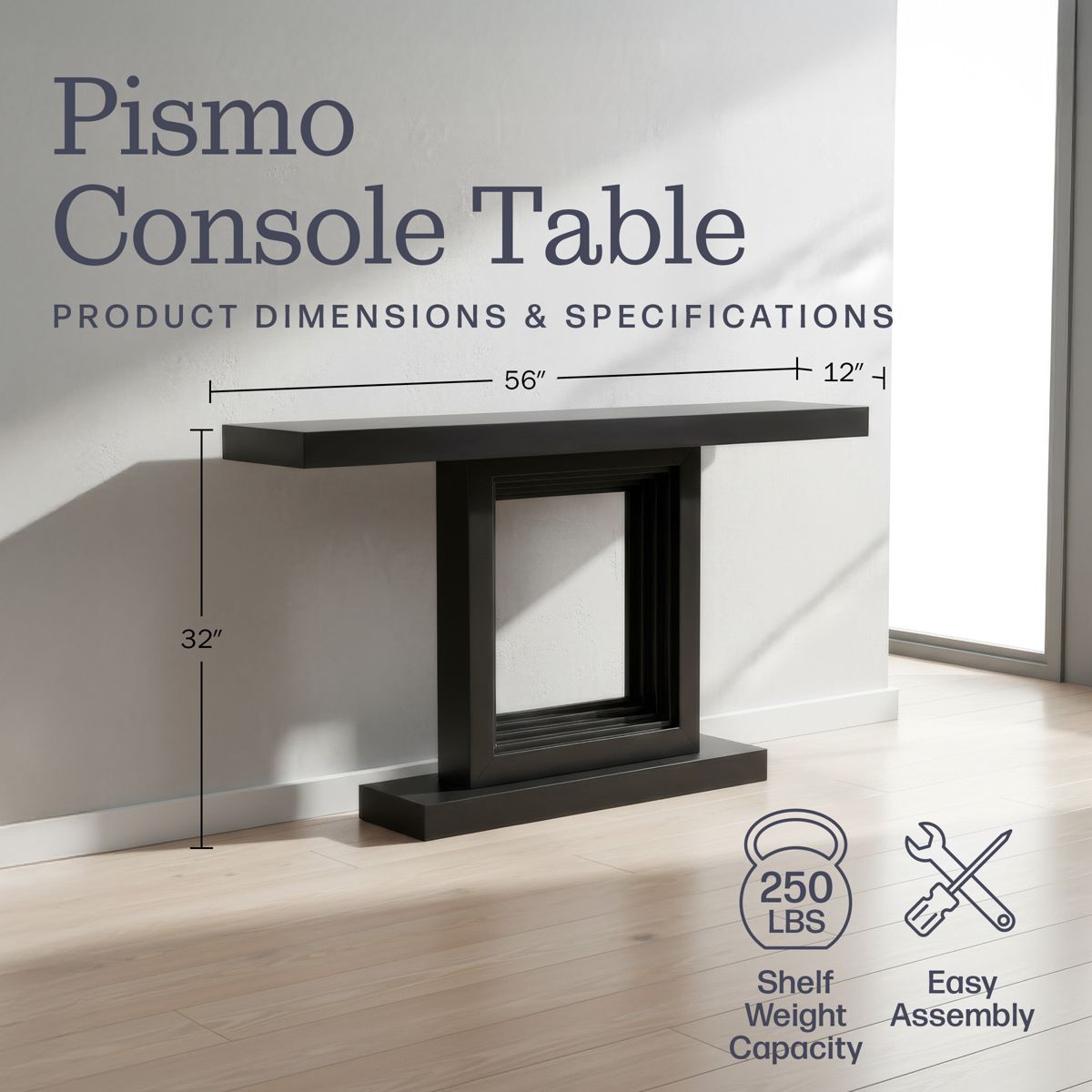 Pismo Solid Wood Console Table 56 Inch - thumbnail 9