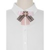 INSPIRE CHIC Women's Satin Ribbon Lace Trim Rhinestone Brooch Ties - 4 of 4
