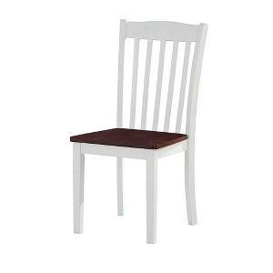 Acme Furniture Green Leigh Dining Chairs White/Walnut Finish - 1 of 4