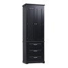 TIRAMISUBEST Tall Storage Cabinet with Three Drawers for Bathroom/Office, Black - 4 of 4