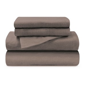 Paisley or Solid Flannel Cotton Deep Pocket Sheet Set by Blue Nile Mills - 1 of 4