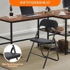 Portable Folding Chairs, Foldable & Stackable PU Leather Upholstered Chairs with Cushion, Backrest and Non-Slip Feet Pads - 4 of 4