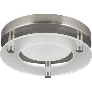 Progress Lighting, P8247 Collection, 1-Light Flush Mount, Brushed Nickel, Steel, Shade Included - 1 of 3