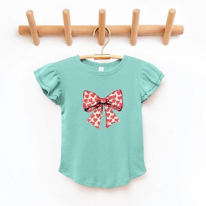 The Juniper Shop Coquette Hearts Toddler Flutter Sleeve Tee - 1 of 3