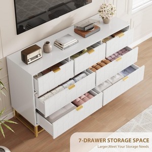 53.5" 7-Drawer Dresser with Metal Legs, Modern Chest Organizer for Bedroom, Living Room, Entryway - 1 of 4