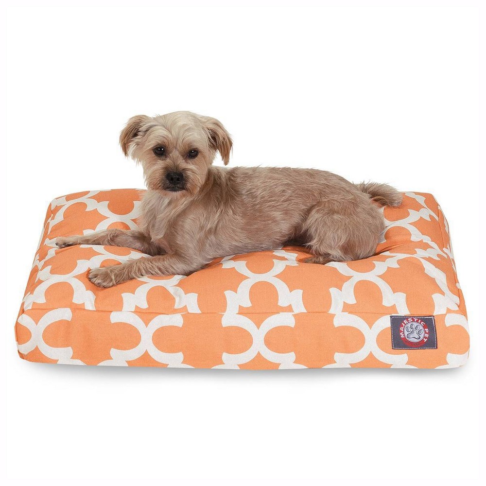 Photos - Bed & Furniture Majestic Pet Rectangle Dog Bed - Peach Trellis - Small - S 