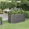 vidaXL Garden Raised Bed Grey Powder-coated steel Large Durable - 2 of 4