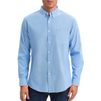 INSPIRE CHIC Men's Long Sleeve Button Down Collar Regular Fit Business Oxford Dress Shirt