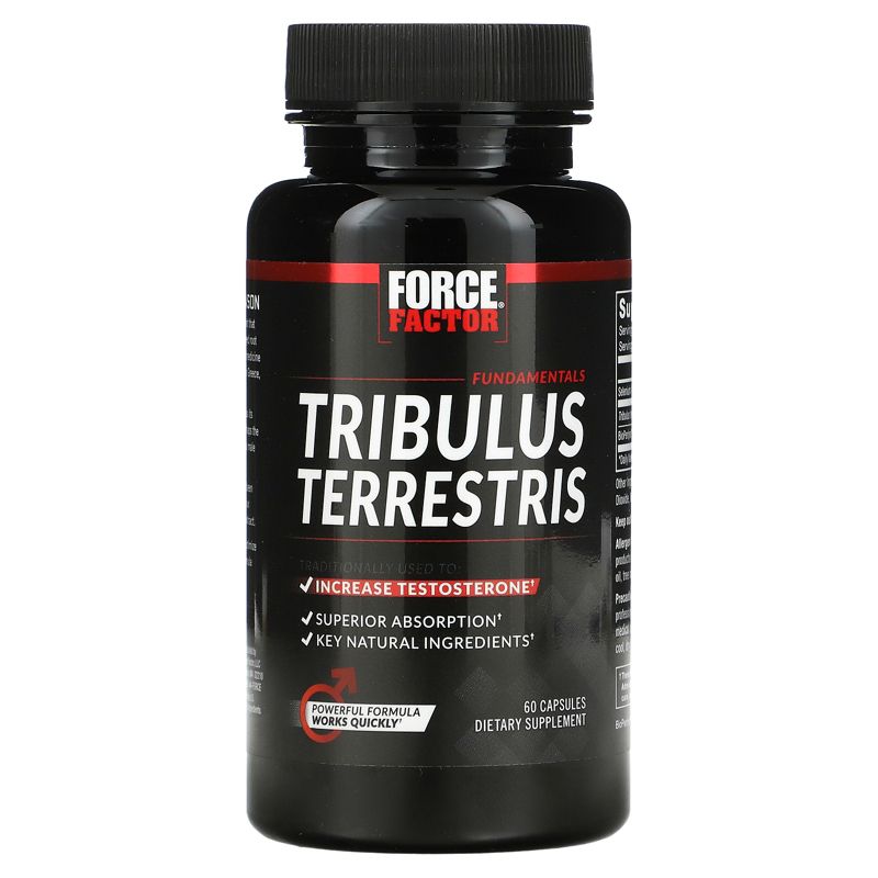 Force Factor, Tribulus Terrestris, Testosterone Booster 1,000 mg (per Serving), 60 Capsules, 3 of 4