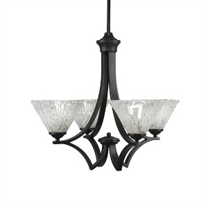 Toltec Lighting Zilo 4 - Light Chandelier in  Dark Granite with 7" Italian Ice Shade - 1 of 1