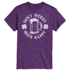 Men's - Instant Message - Don't Worry Beer Happy Short Sleeve Graphic T-Shirt - 1 of 4