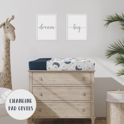 Navy and Gold Moon and Stars Foldable Fabric Storage Cubes