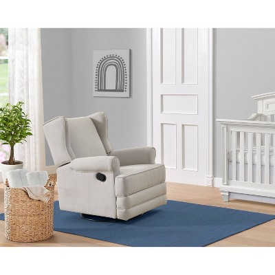 Teegan Sand Swivel Glider Recliner with Plush Wingback Design