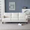 83'' Faux Leather 3-Seater Sofa with Nailhead Trim, Rolled Arms and Wooden Legs - 4 of 4