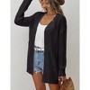 Womens Lightweight Sweater Cardigan Crochet Long Sleeve Open Front Cardigan Hollow Ribbed Cuff Above Knee Fall Cardigan Casual Outfits - 3 of 4