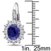 EVERLY JEWELRY | Sterling Silver 0.04 CT Diamond TW & 8.06 CT TGW Created Blue Sapphire Created White Sapphire LeverBack Earrings - 2 of 4