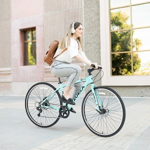 VASIP Shimano 7-Speed Hybrid Bike - Aluminum Frame, Dual Disc Brakes, 700C Wheels - Men/Women's City Bicycle - 1 of 4