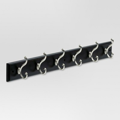 27" Scroll Hook Rack with 6 Scroll Hooks - Vintage Black/Vintage Nickel - Threshold™