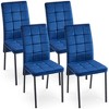 APRILSOUL 5-Piece Dining Set Including  Velvet High Back Nordic Dining Chair & Creative Design MDF Dining Table, Black Legs - 3 of 4