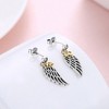 Stud Dangle Earrings for Women Wings Heart Gold Sterling Silver Ginger Lyne Collection - 2 of 4
