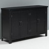 4-Door Storage Sideboard with Adjustable Shelves, Retro Metal Handles, Pinewood Legs, MDF Cabinet for Dining Room, Kitchen, Entryway - 3 of 4