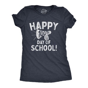 Womens Happy 100th Day of School T Shirt Funny Teacher Learning Tee For Ladies - Crazy Dog Women's T Shirt - 1 of 4