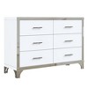 CAVINAS 6-Drawer Dresser with 2 Columns,Elegant Chest of Drawers for Bedroom or Entryway,Luxury Mirrored Buffet Cabinet,White - 3 of 3