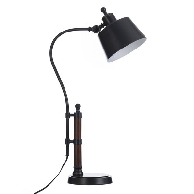 Adjustable Russet Bronze and Black Metal Desk Lamp