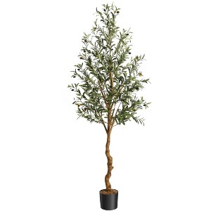 4FT /4.25FT /5FT /6FT Artificial Olive Tree Tall Faux Silk Olive Trees 1pack or 2pack - 1 of 4
