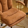 Karl Home |24 W White Swivel Upholstered PU Office Chair - 3 of 4