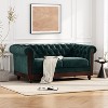 NicBex Loveseat Sofa Mid Century Velvet Fabric Upholstered Sofa Couch 2 Seater Tufted Button Loveseat Couch for Bedroom,Living Room,Dark Green - 2 of 4