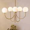 Rennnsan Sylora 30" W 6 -Light Milk Glass Dimmable Contemporary Sputnik Chandelier in Brass - 2 of 4