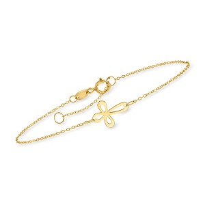 Pure Collection by Ross-Simons Italian 14kt Yellow Gold Looped Cross Bracelet - 1 of 4