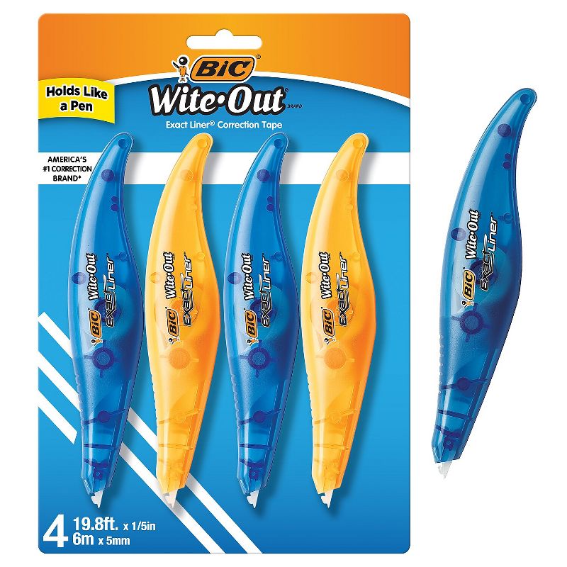 BIC Wite-Out Exact Liner Correction Tape 4/Pk (WOELP418) 502850, 1 of 10