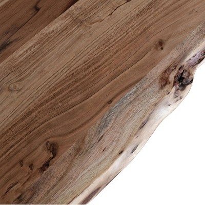 79" Rectangular Live Edge Mango Wood Dining Table with Black Crossed Legs