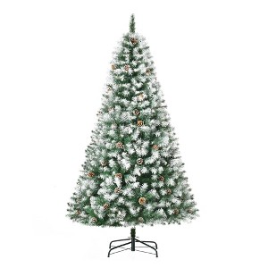 NicBex 6ft Snow Flocked Artificial Christmas Tree Hinged Full Tree with 800 Branches Tips and 61 Pinecones for Decoration, White - 1 of 4