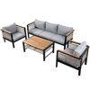 VisioGear 4 Pieces Patio Seating Group, Outdoor Conversation Set with Cushions and a Coffee Table for Patios, Gardens, Grey, 27.2"*27.2"*23.6" - 4 of 4