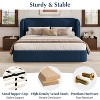 Queen/King Size Platform Bed Frame with Upholstered Headboard - ModernLuxe - 3 of 4