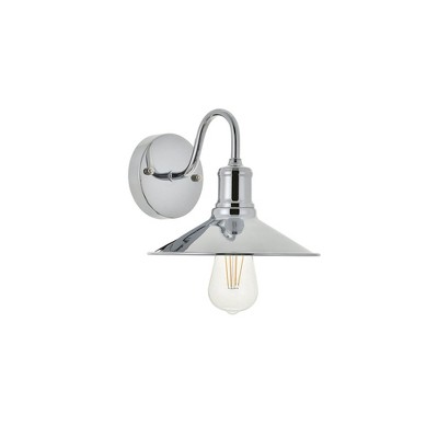 Chrome and Black 1-Light Direct Wired Wall Sconce