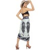 LA LEELA Women's Long Vacation Beachwear Pareo Swimsuit Bathingsuit Swimwear Sarong Wrap Cover up Wraps One Size Blue, Abstract - 3 of 4