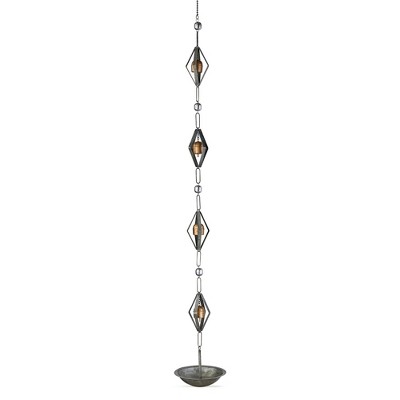 tagltd Geo Rain Chain Downspout Outdoor Use, 102 inches