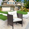 Maggift Modern Design Patio Decorative Chair with Upholstered Rattan Seat for Patio, Terrace, Brown, 22.5"*23"*25" - 3 of 4