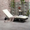 PAGED Outdoor Pool Lounge Chairs with 5-Position Adjustable Backrest PE Rattan Cushioned Patio Sun Lounger with Wheels for Patio - 2 of 4