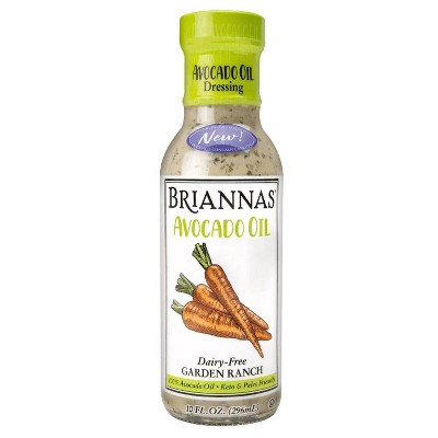 BRIANNAS Avocado Oil Dairy Free Garden Ranch Dressing, 10 FL OZ (Pack of 2)