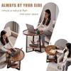 Round End Table, 19.69 IN Wood Tabletop & Black Metal Frame, 2-Tier Side Table for Living Room, Bedroom - 3 of 4