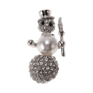 Unique Bargains Christmas Brooches RW0222 Alloy Dripping Wax White 1.57"x0.83" 1 Pc - 1 of 4